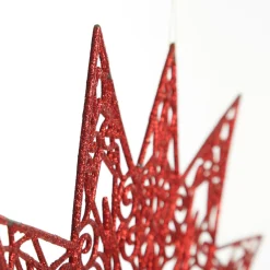 Red Glitter Hanging Christmas Star Sale