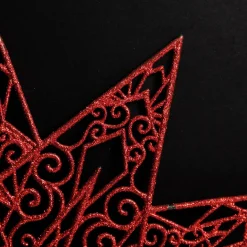 Red Glitter Hanging Christmas Star Sale
