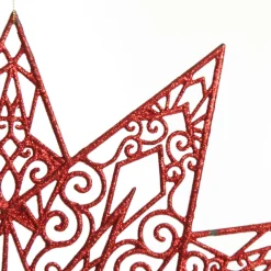 Red Glitter Hanging Christmas Star Sale