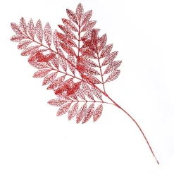 Red Glitter Mesh Leaf Spray Online
