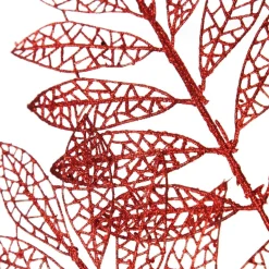 Red Glitter Mesh Leaf Spray Online