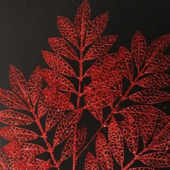 Red Glitter Mesh Leaf Spray Online