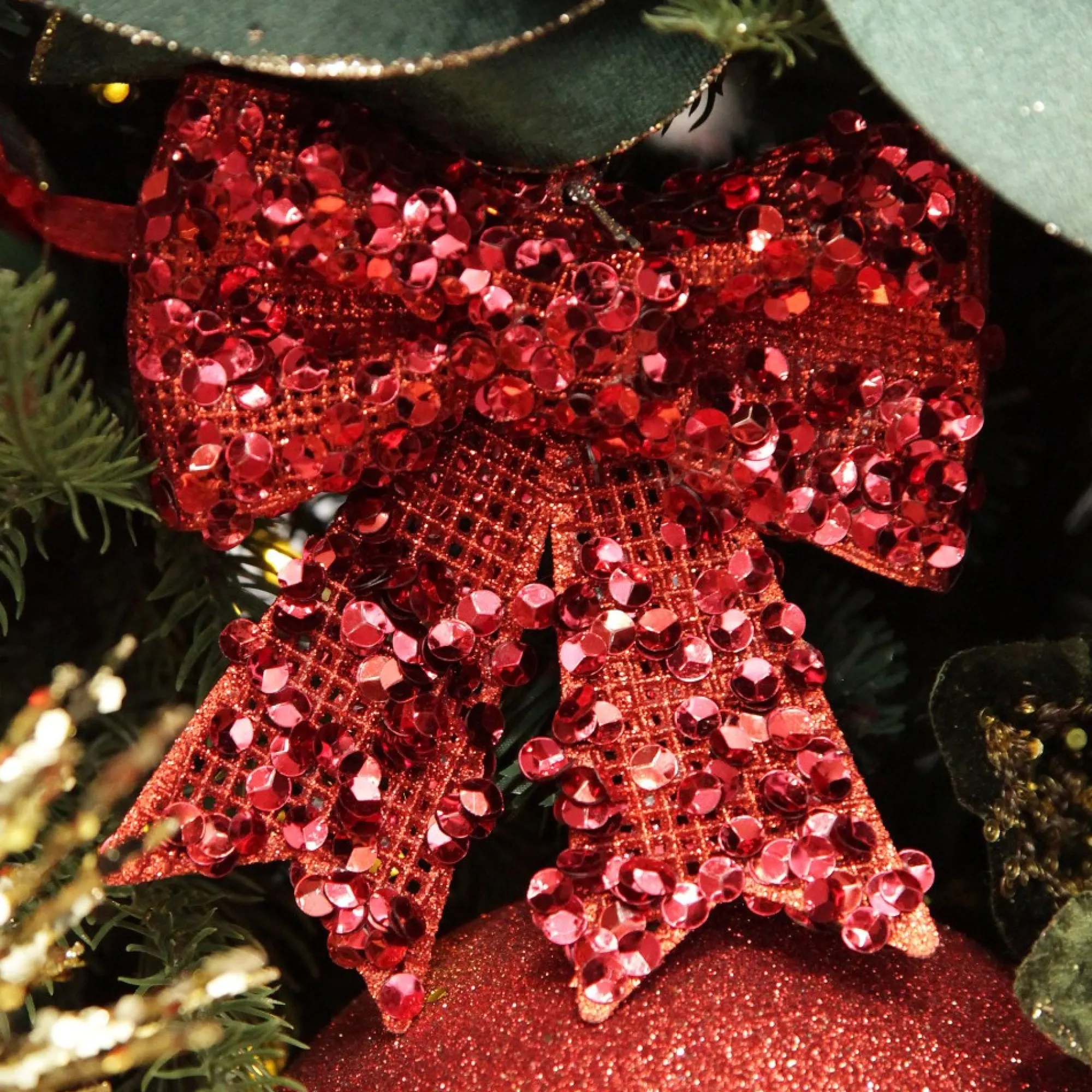 Red Glitter Sequin Bow Cheap