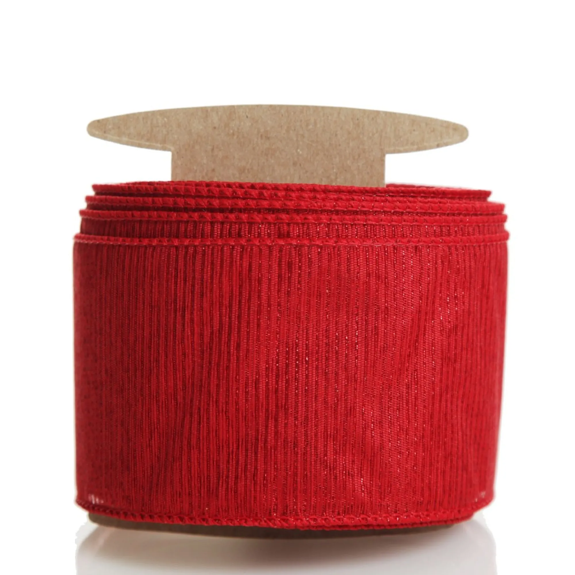 Red Glitter Sheer Stripe Wired Ribbon - 6.25cm Flash Sale