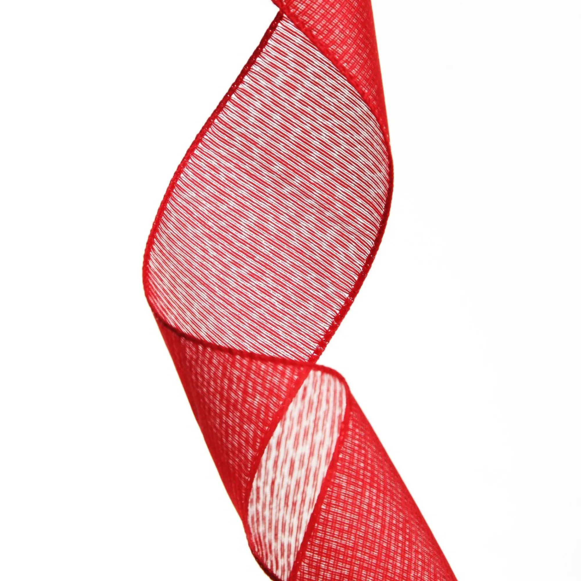Red Glitter Sheer Stripe Wired Ribbon - 6.25cm Flash Sale