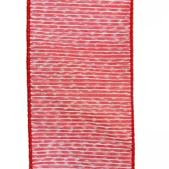 Red Glitter Sheer Stripe Wired Ribbon - 6.25cm Flash Sale
