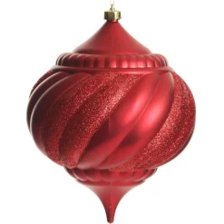 Red Glitter Swirl Christmas Onion Bauble Online