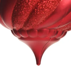 Red Glitter Swirl Christmas Onion Bauble Online