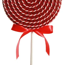 Red Glitter with Twine Lollipop Christmas Decoration Discount