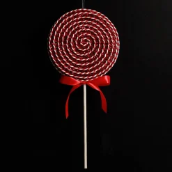 Red Glitter with Twine Lollipop Christmas Decoration Discount