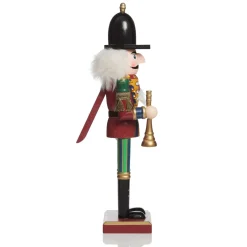 Red Jacket Nutcracker with Horn Christmas Ornament - Large Fashion