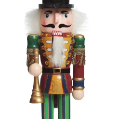 Red Jacket Nutcracker with Horn Christmas Ornament - Large Fashion