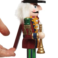 Red Jacket Nutcracker with Horn Christmas Ornament - Large Fashion
