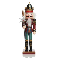 Red Jacket Nutcracker with Staff Christmas Ornament - Large Online