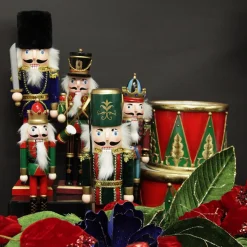 Red Jacket Nutcracker with Staff Christmas Ornament - Large Online