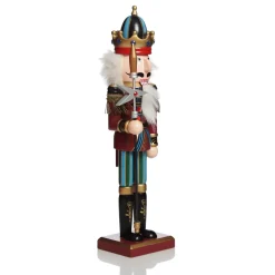 Red Jacket Nutcracker with Staff Christmas Ornament - Large Online