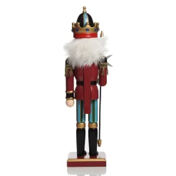 Red Jacket Nutcracker with Staff Christmas Ornament - Large Online