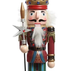 Red Jacket Nutcracker with Staff Christmas Ornament - Large Online