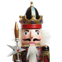 Red Jacket Nutcracker with Staff Christmas Ornament - Large Online