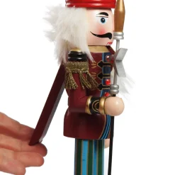 Red Jacket Nutcracker with Staff Christmas Ornament - Large Online