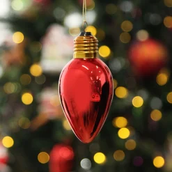 Red Light Bulb Hanging Christmas Decoration Sale