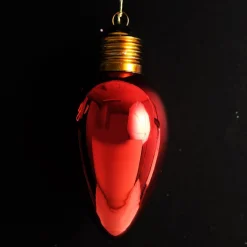 Red Light Bulb Hanging Christmas Decoration Sale