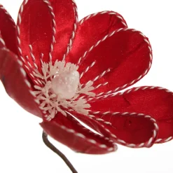 Red Magnolia Flower Stem with Twine Trim Sale