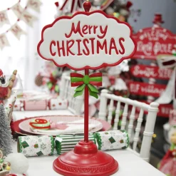 Red Merry Christmas Standing Sign Ornament Outlet