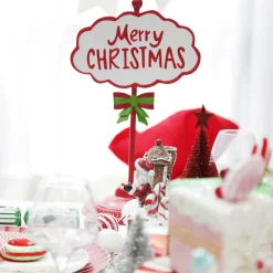 Red Merry Christmas Standing Sign Ornament Outlet