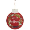 Red Merry Christmas Wooden Bauble Plaque Hot