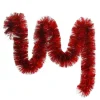 Red Metallic Thick Christmas Tinsel Garland Flash Sale