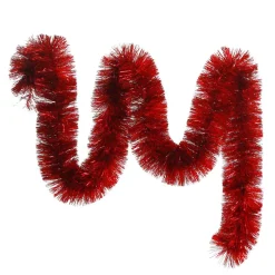 Red Metallic Thick Christmas Tinsel Garland Flash Sale