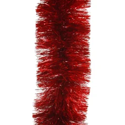 Red Metallic Thick Christmas Tinsel Garland Flash Sale