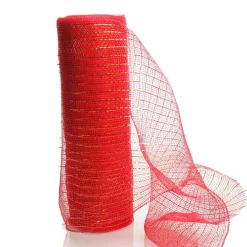 Red Metallic Thread Decomesh Roll Cheap