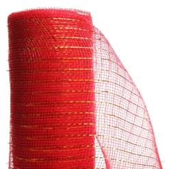 Red Metallic Thread Decomesh Roll Cheap