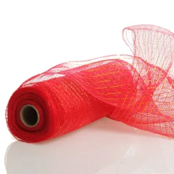 Red Metallic Thread Decomesh Roll Cheap