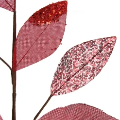 Red Mixed Leaf Burlap Sequin Spray Sale