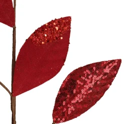 Red Mixed Leaf Burlap Sequin Spray Sale