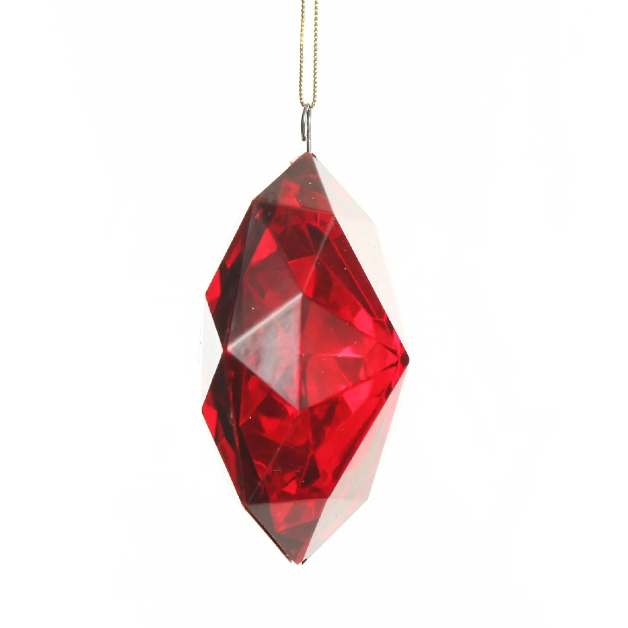 Red Octagonal Cut Gem Christmas Hanging Decoration Discount