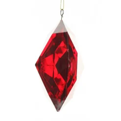 Red Octagonal Cut Gem Christmas Hanging Decoration Discount