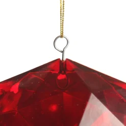 Red Octagonal Cut Gem Christmas Hanging Decoration Discount
