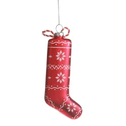 Red Patterned Stocking Christmas Decoration Hot