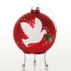 Red Peace Doves Christmas Bauble New