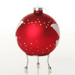 Red Peace Doves Christmas Bauble New