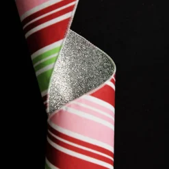 Red Pink Mint Peppermint Candy Stripe Christmas Wired Ribbon Garland Shop