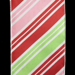 Red Pink Mint Peppermint Candy Stripe Christmas Wired Ribbon Garland Shop