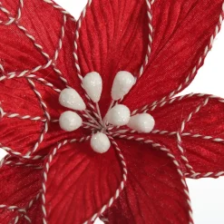 Red Poinsettia Flower Stem with Twine Trim Sale