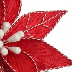 Red Poinsettia Flower Stem with Twine Trim Sale