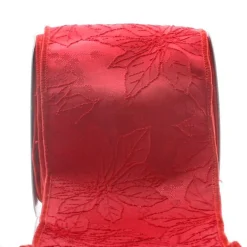 Red Poinsettia Jacquard Ribbon Garland Shop