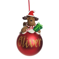 Red Reindeer Christmas Character Bauble Store